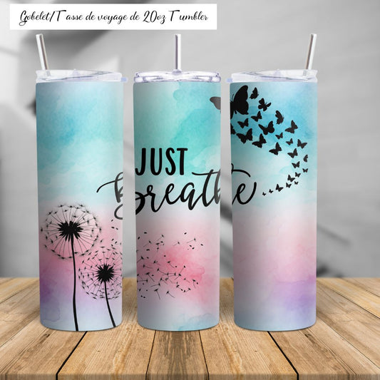 Just breath dandelion 20oz tumbler www.j4funboutique.com