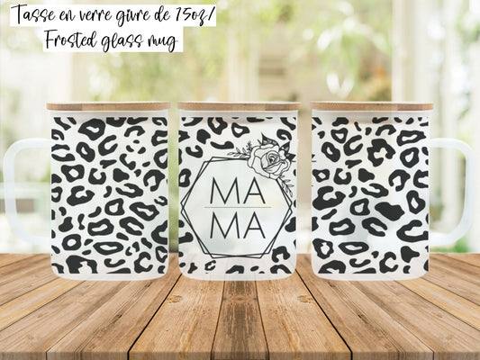 MAMA cheetah print frosted mug www.j4funboutique.com