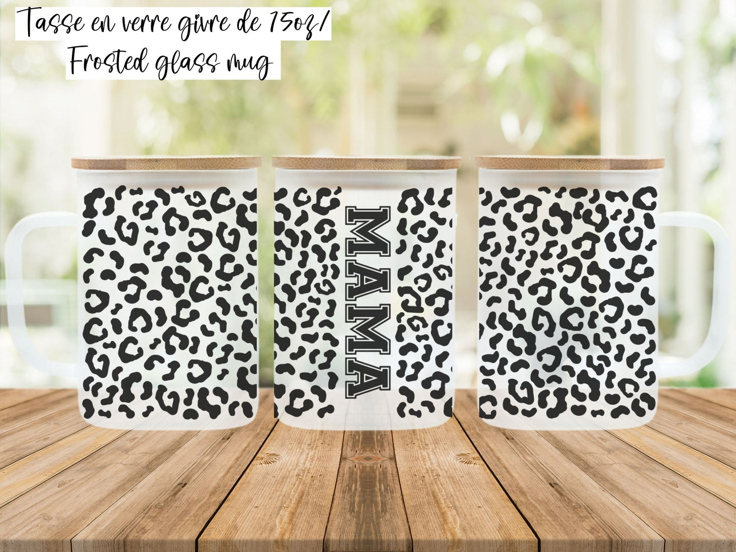 MAMA cheetah print frosted mug www.j4funboutique.com