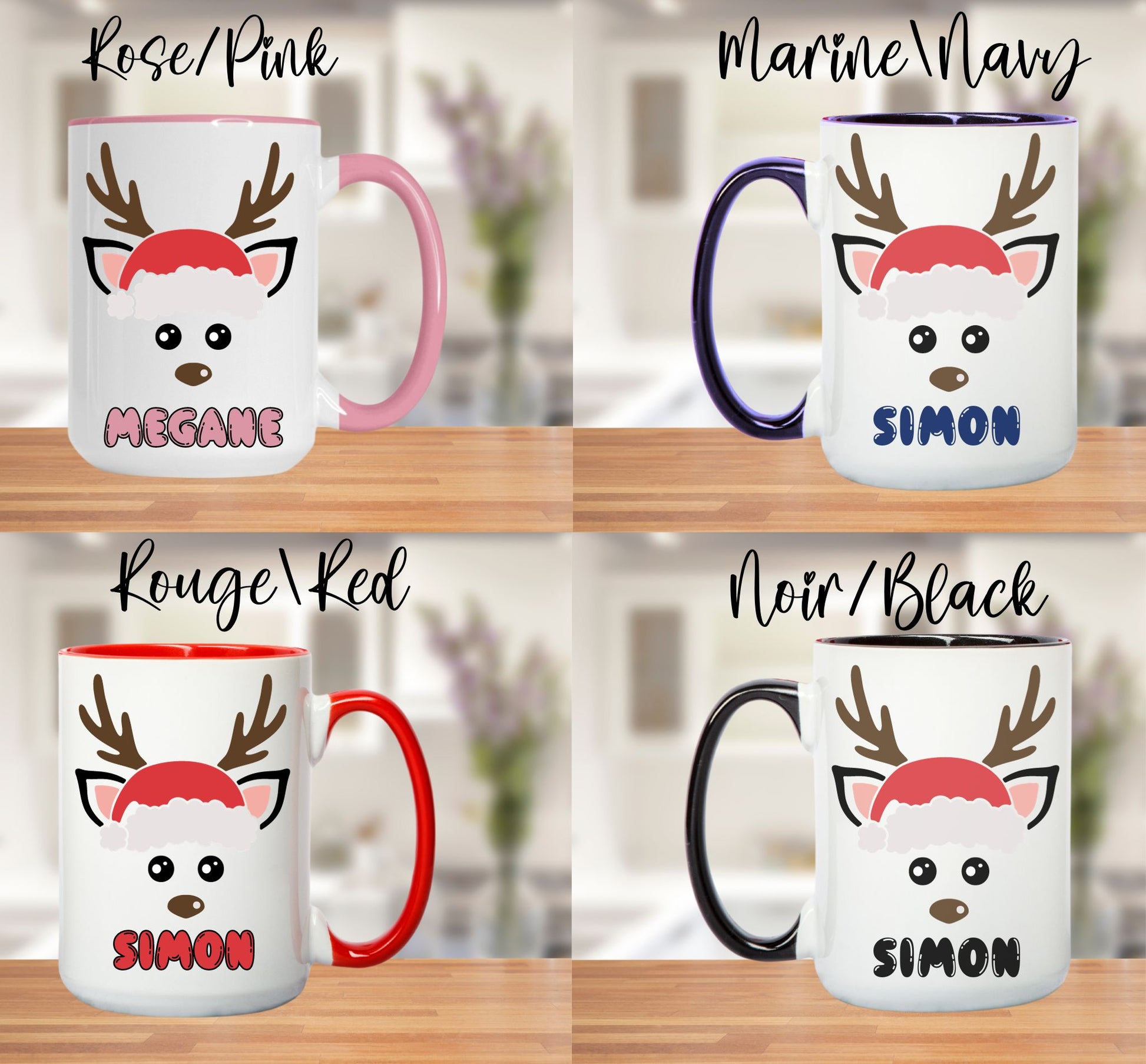 custom christmas reinderre mug www.j4funboutique.com