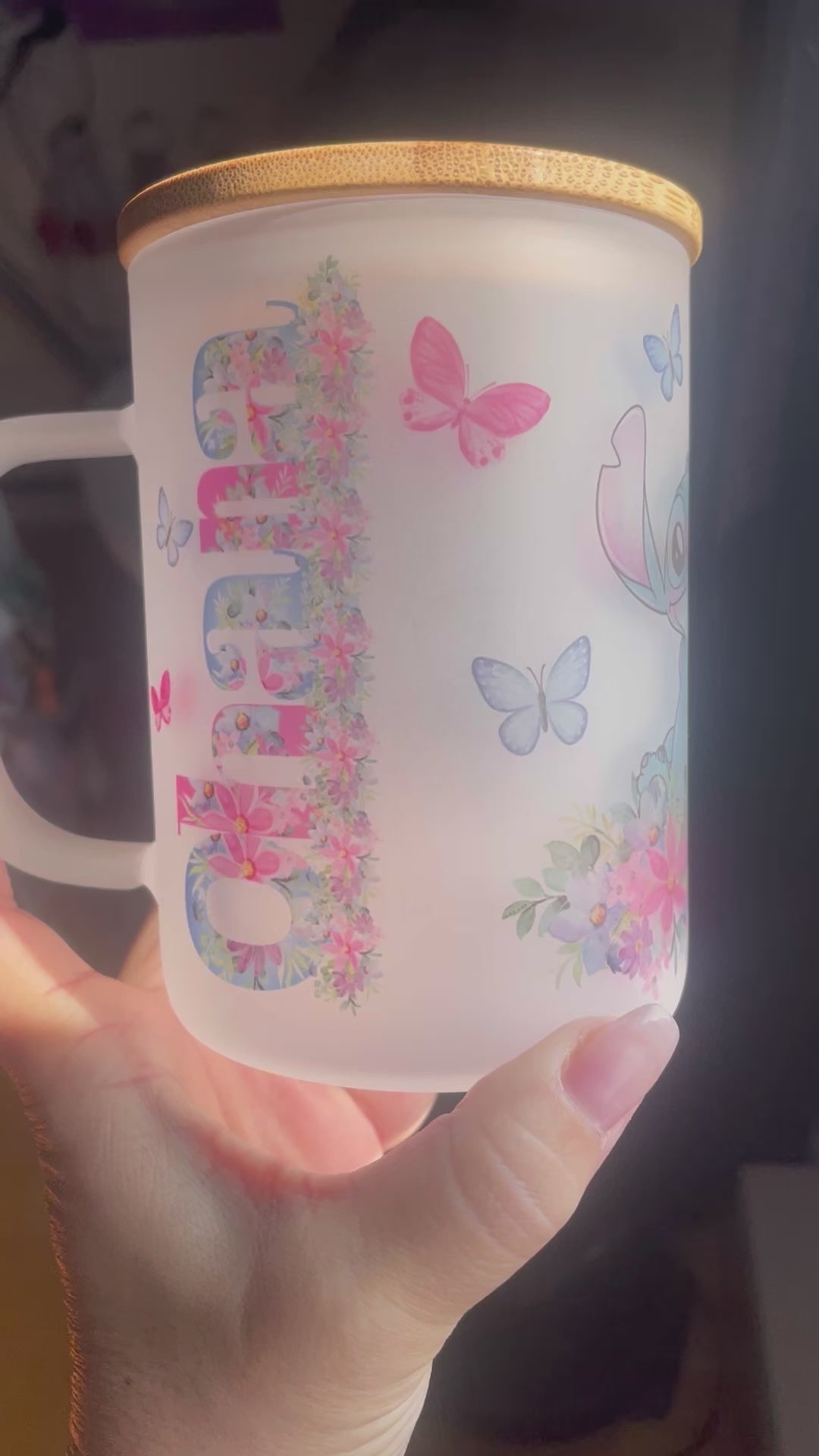 www.j4funboutique.com Ohana Stitch glass mug