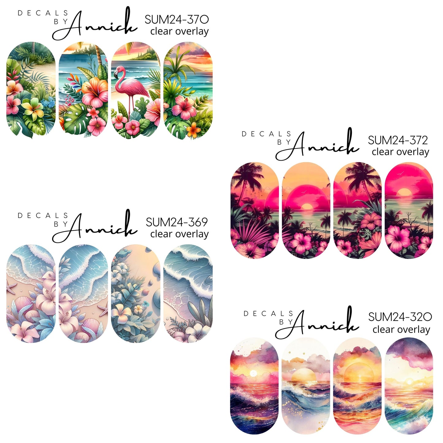 SUMMER  BEACHES nails decals www.j4funboutique.com