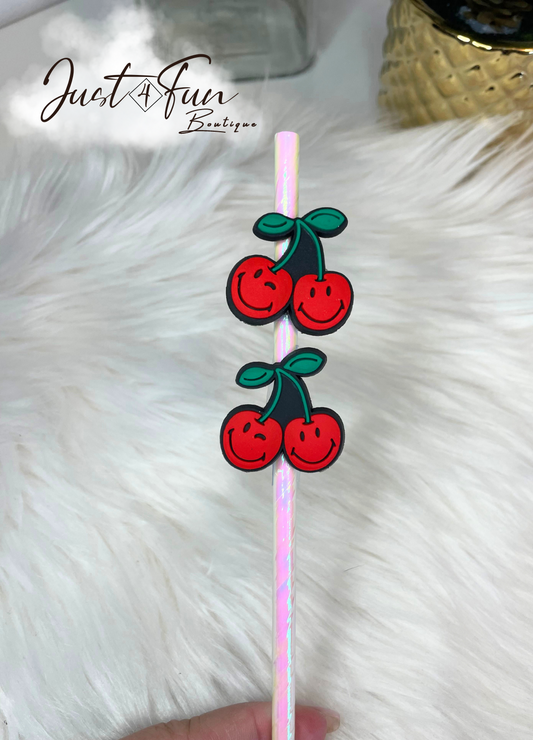 Cute cherry straw topper/charms