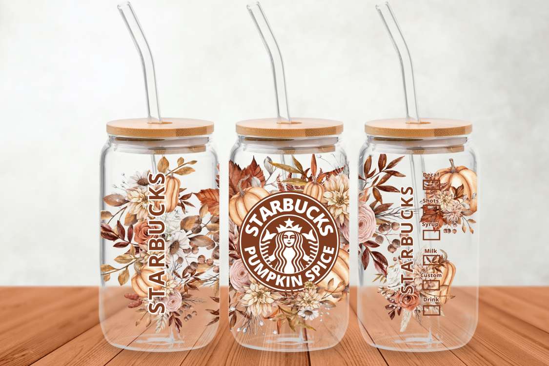 www.j4funboutique.com Starbucks libbey glass can UV dtf wrap