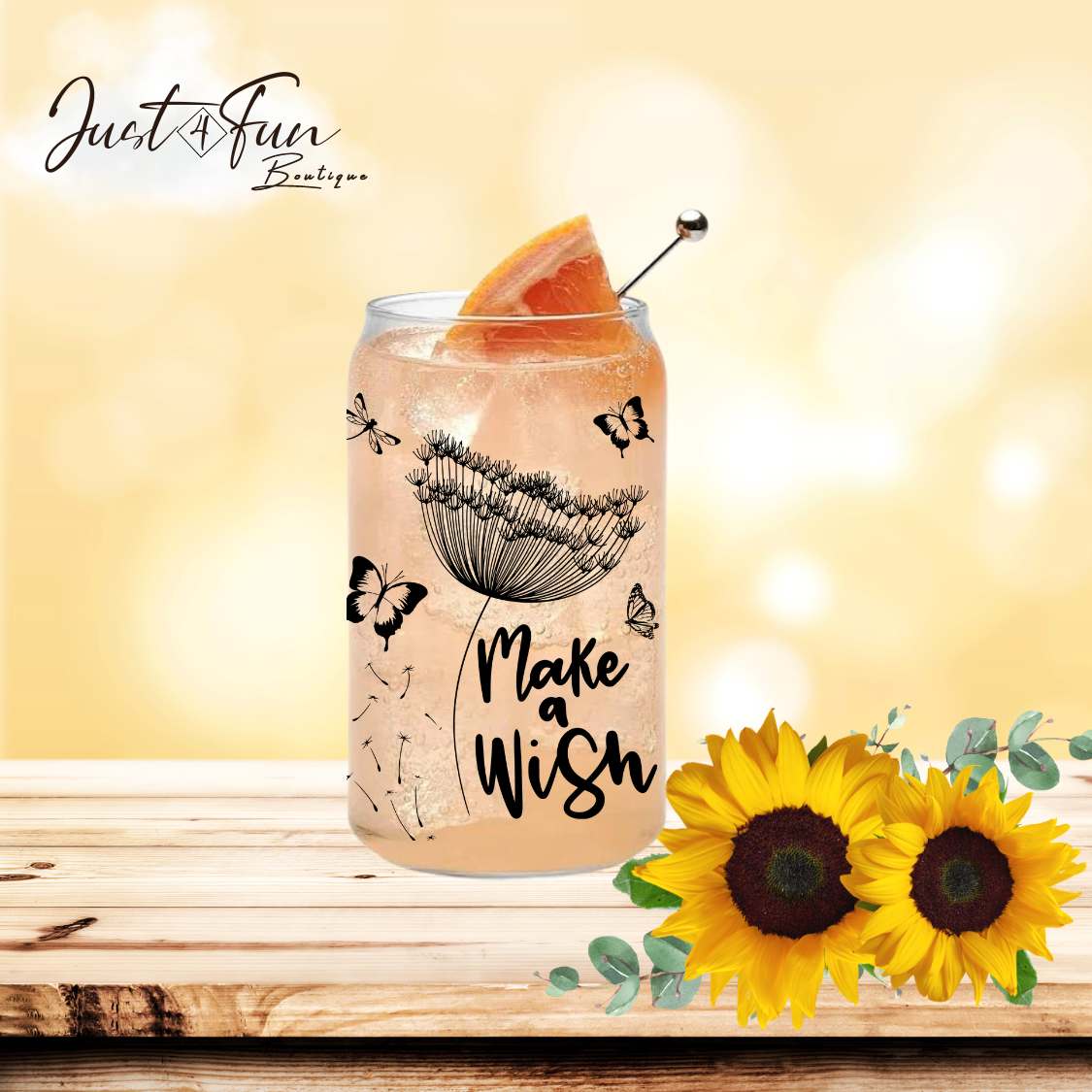 Verre/Gobelet à café glacé MAKE A WISH Dandelion iced coffee cup Just4Fun Boutique