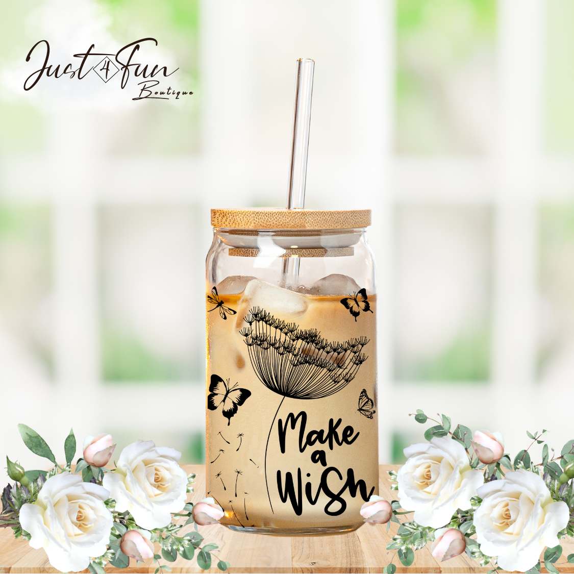 Verre/Gobelet à café glacé MAKE A WISH Dandelion iced coffee cup Just4Fun Boutique