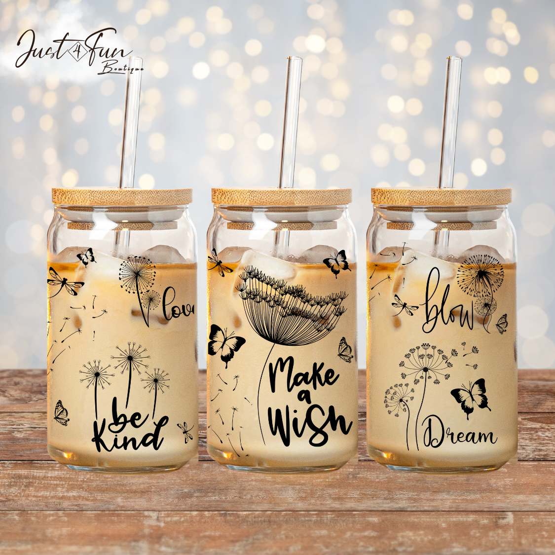 Verre/Gobelet à café glacé MAKE A WISH Dandelion iced coffee cup Just4Fun Boutique