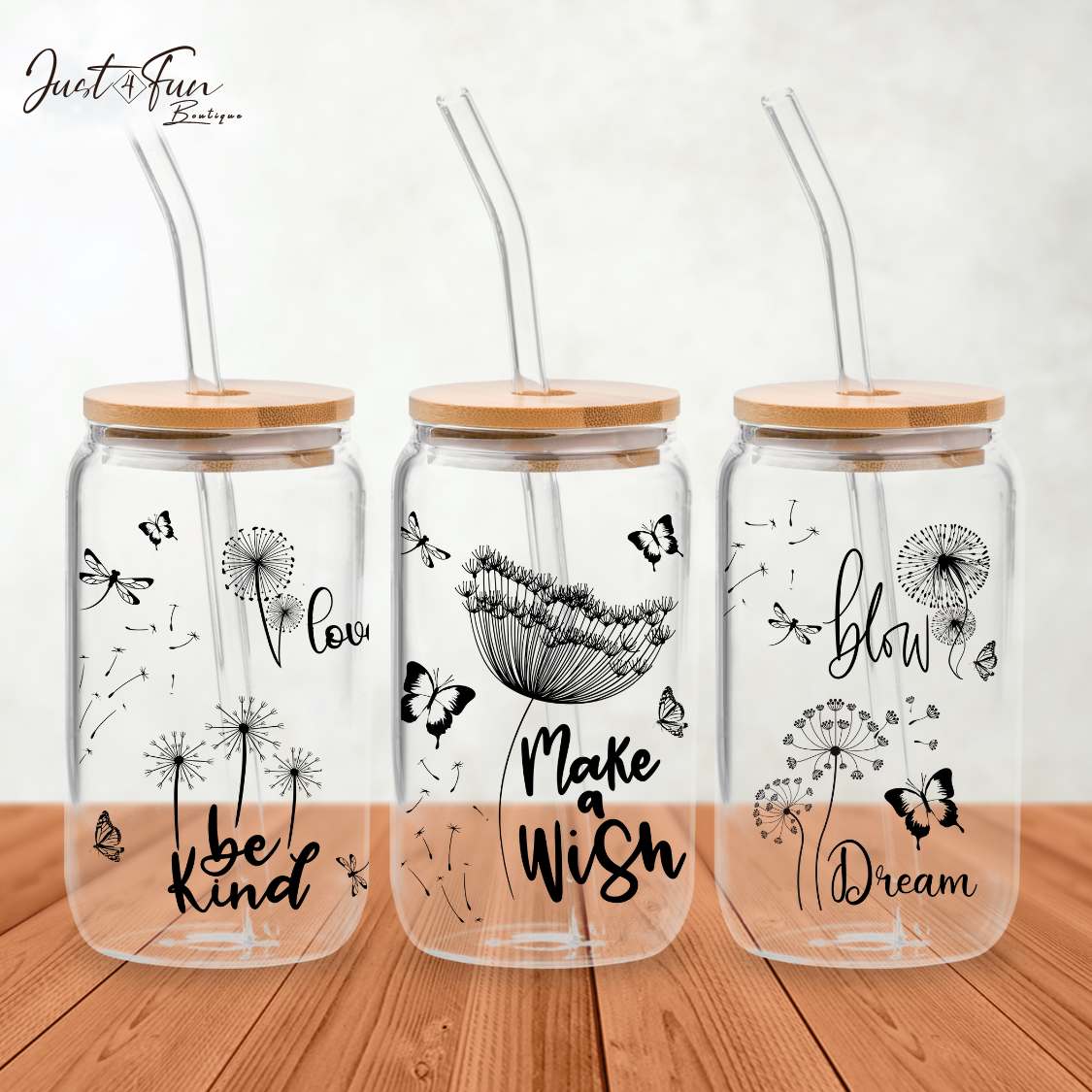 Verre/Gobelet à café glacé MAKE A WISH Dandelion iced coffee cup Just4Fun Boutique