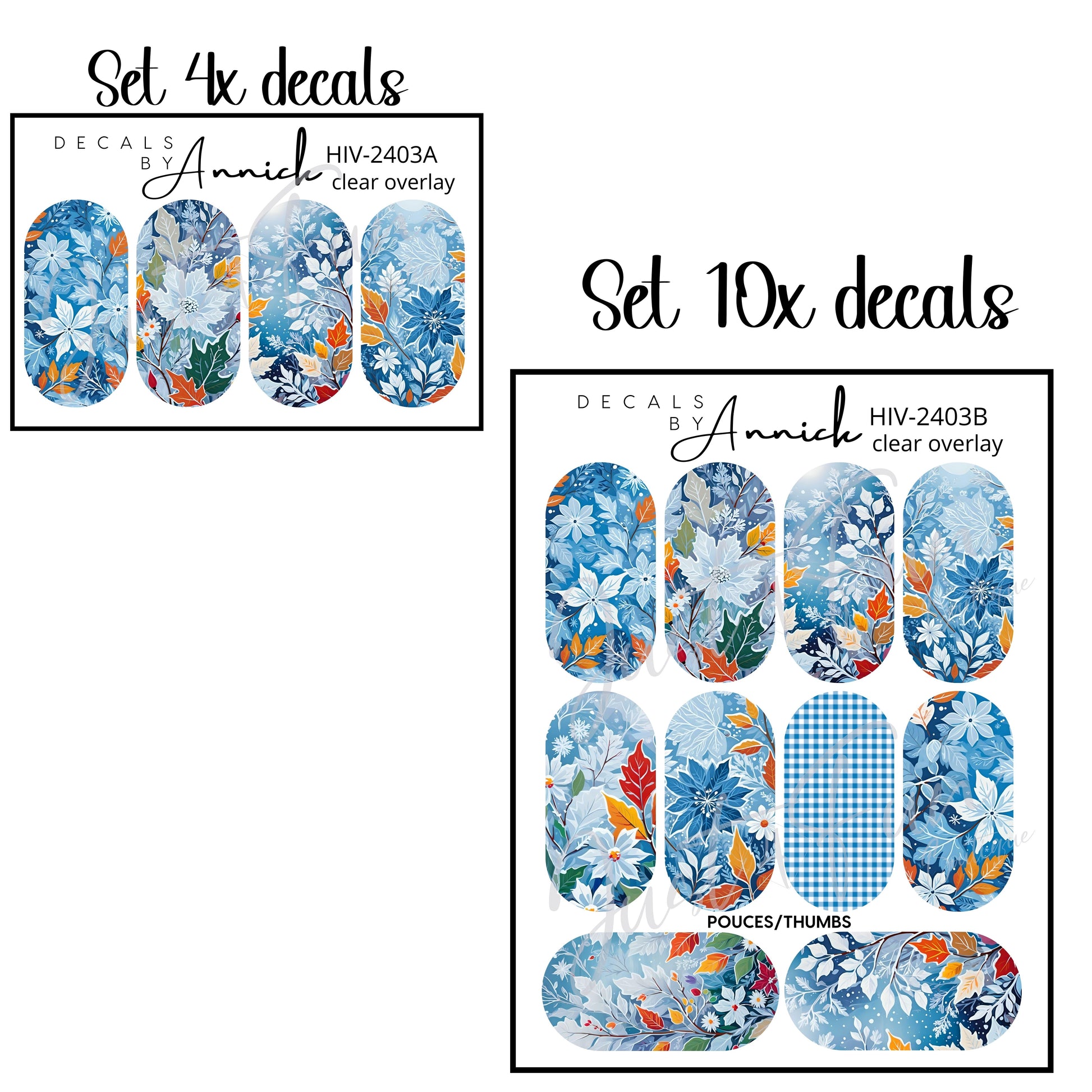 Winter flowers nail decals www.j4funboutique.com