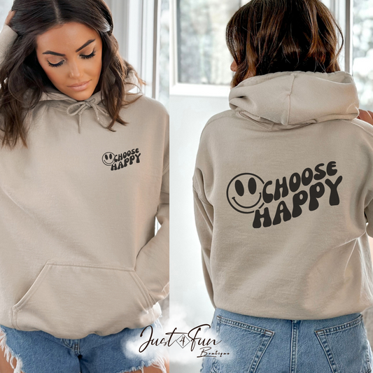 CHOOSE HAPPY Hoodie/Sweat à capuche Beige/Sand Small CG01-05B - J4FunBoutique