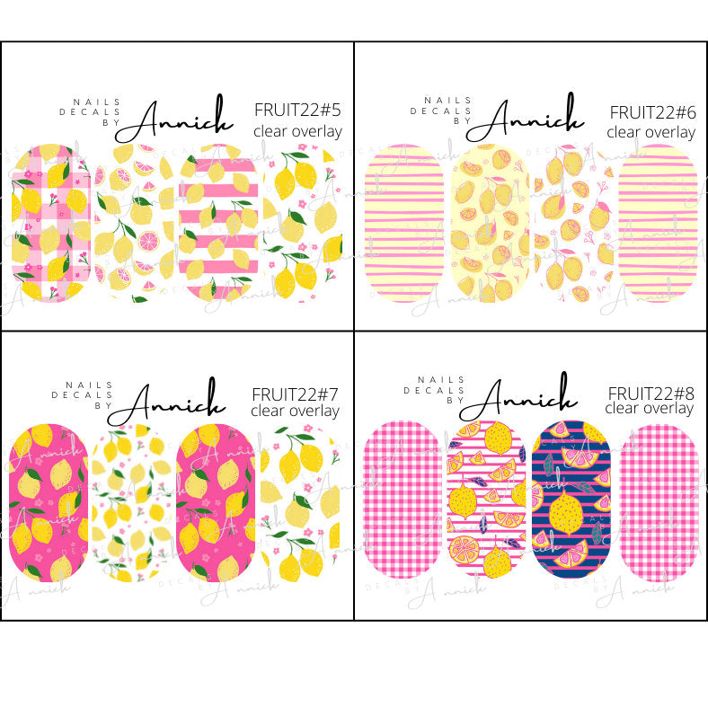 LEMON summer nails decals www.j4funboutique.com