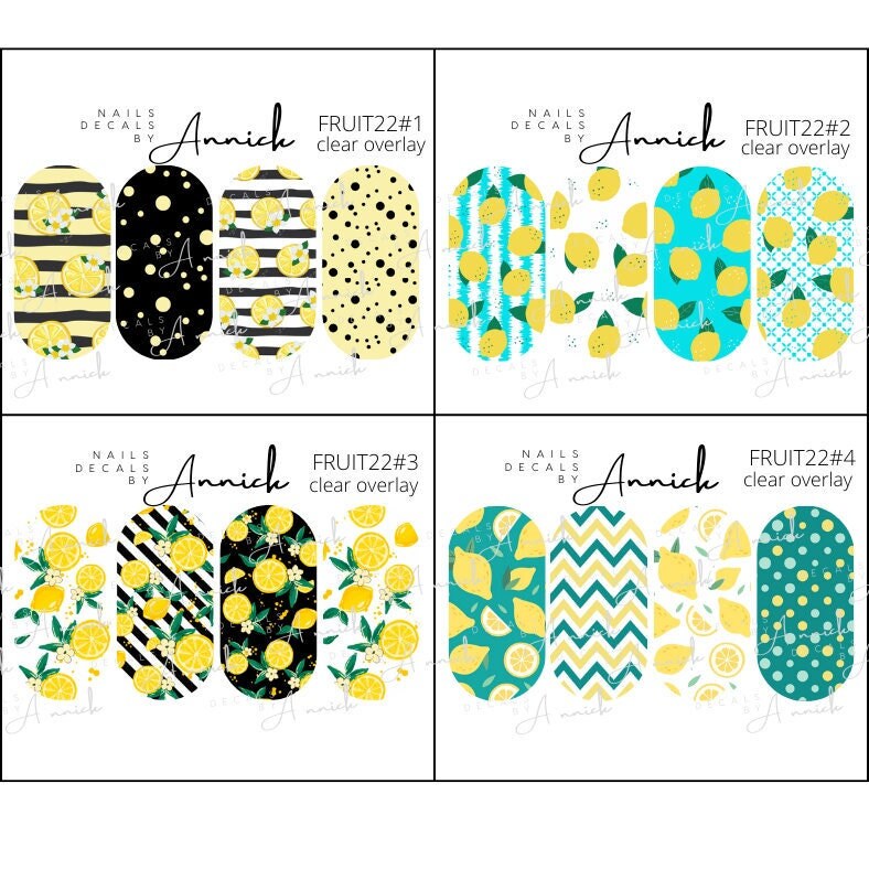 LEMON summer nails decals www.j4funboutique.com