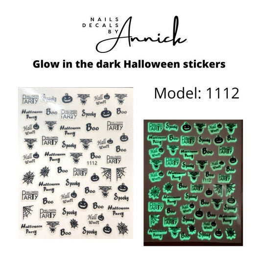 Glow in the dark Halloween nail stickers / Glow in the dark Halloween stickers