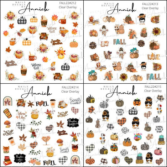 Water Transfer Decals for Nails Fall Pumpkins \ Waterslide decals for nails FALL pumpinks