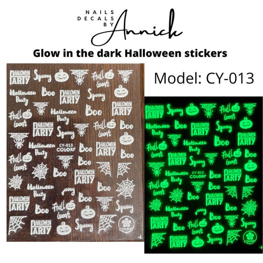 Halloween nail stickers Glow in the dark Halloween nails stickers