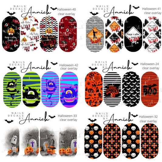 Water transfer decals for nails Waterslide decals, HALLOWEEN nail stickers / Waterslide decals for nails