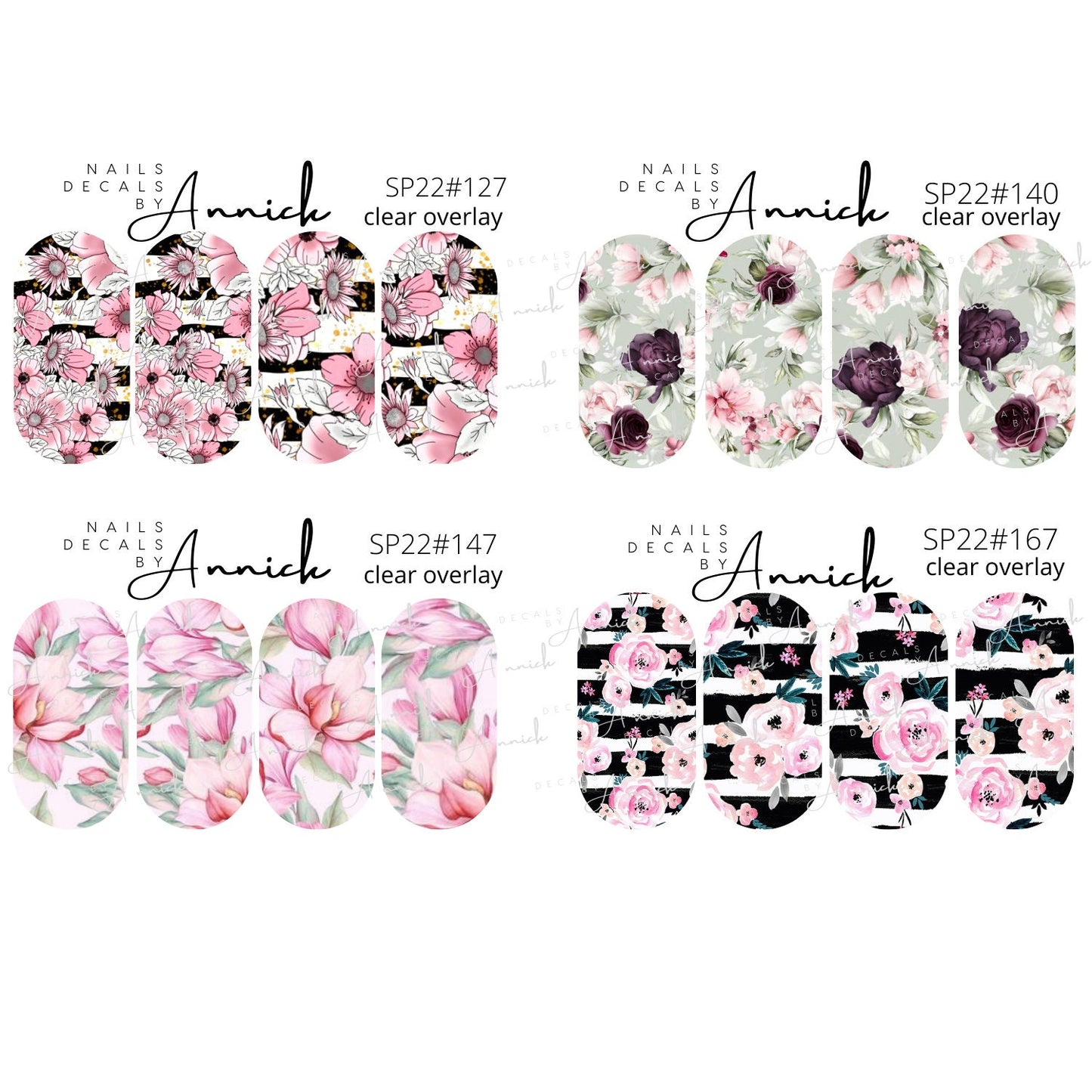 Water Transfer Nail Decals Spring Flower Bouquet