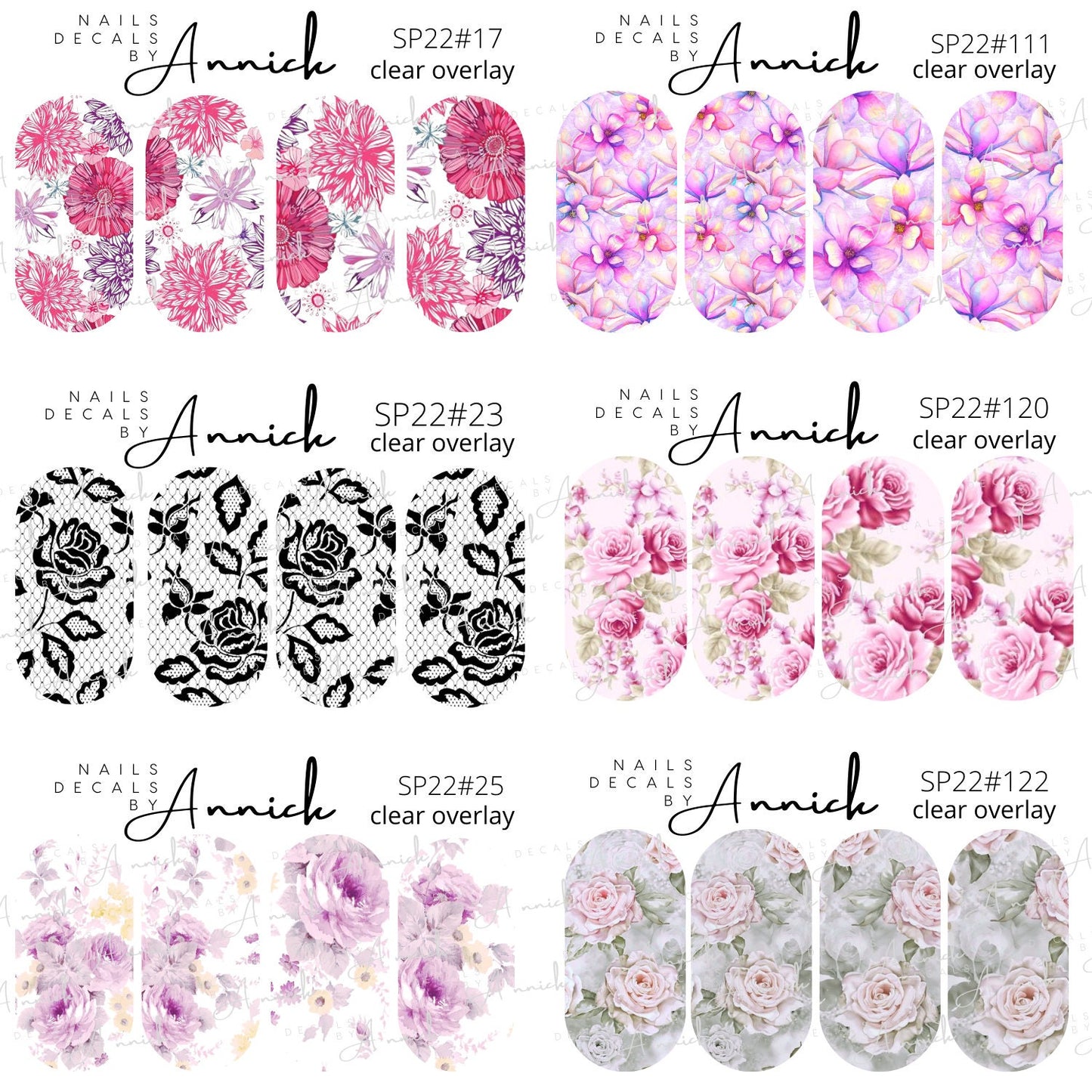 Spring Flowers Bouquet Water Transfer Nail Decals