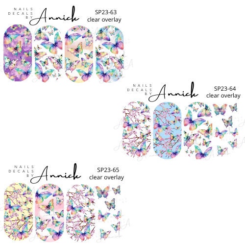 BOUQUET FLOWER BUTTERFLY Water Transfer Nail Decals