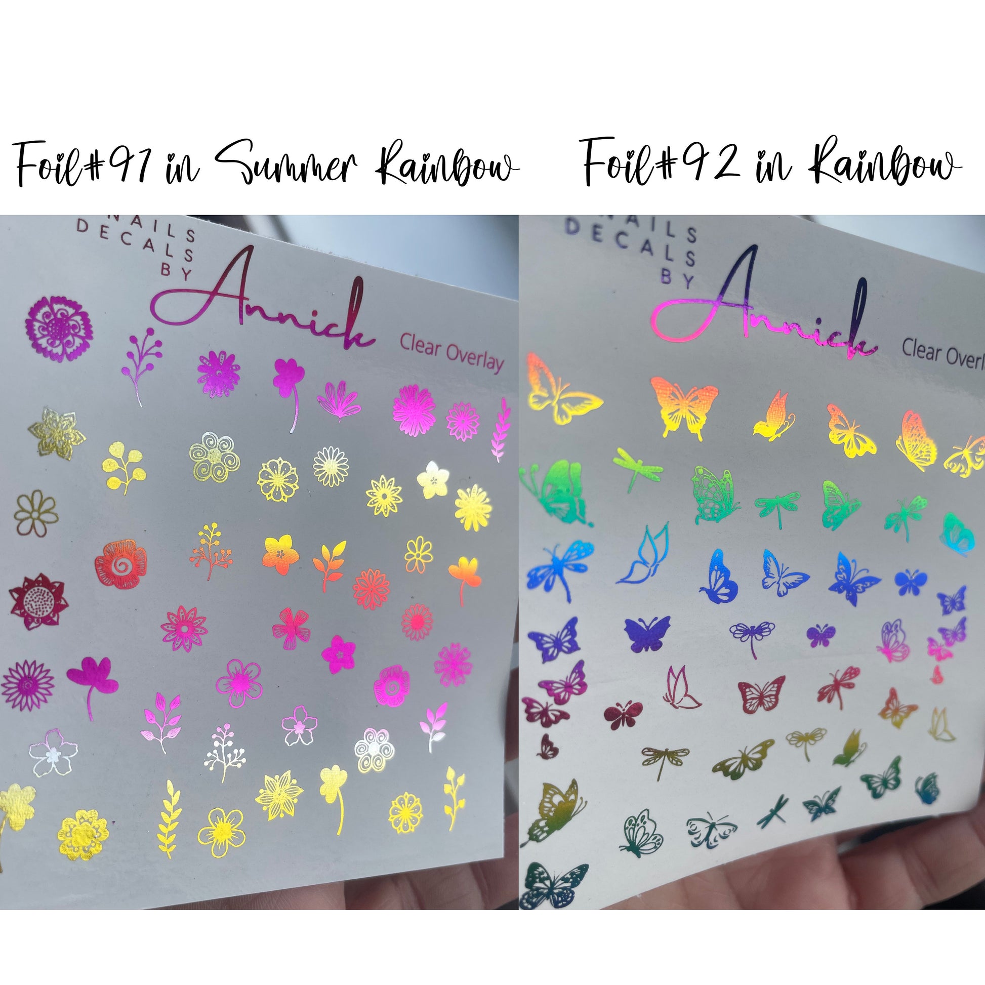 www.j4funboutique.com foil waterdecals for nails butterflies and flowers