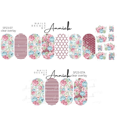 Water transfer nail decals bouquets flowers and butterflies