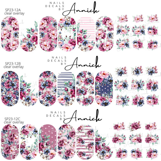 Water transfer decals for nails Stickers for nails bouquets FLOWERS / Waterslide decals for nails Spring flowers