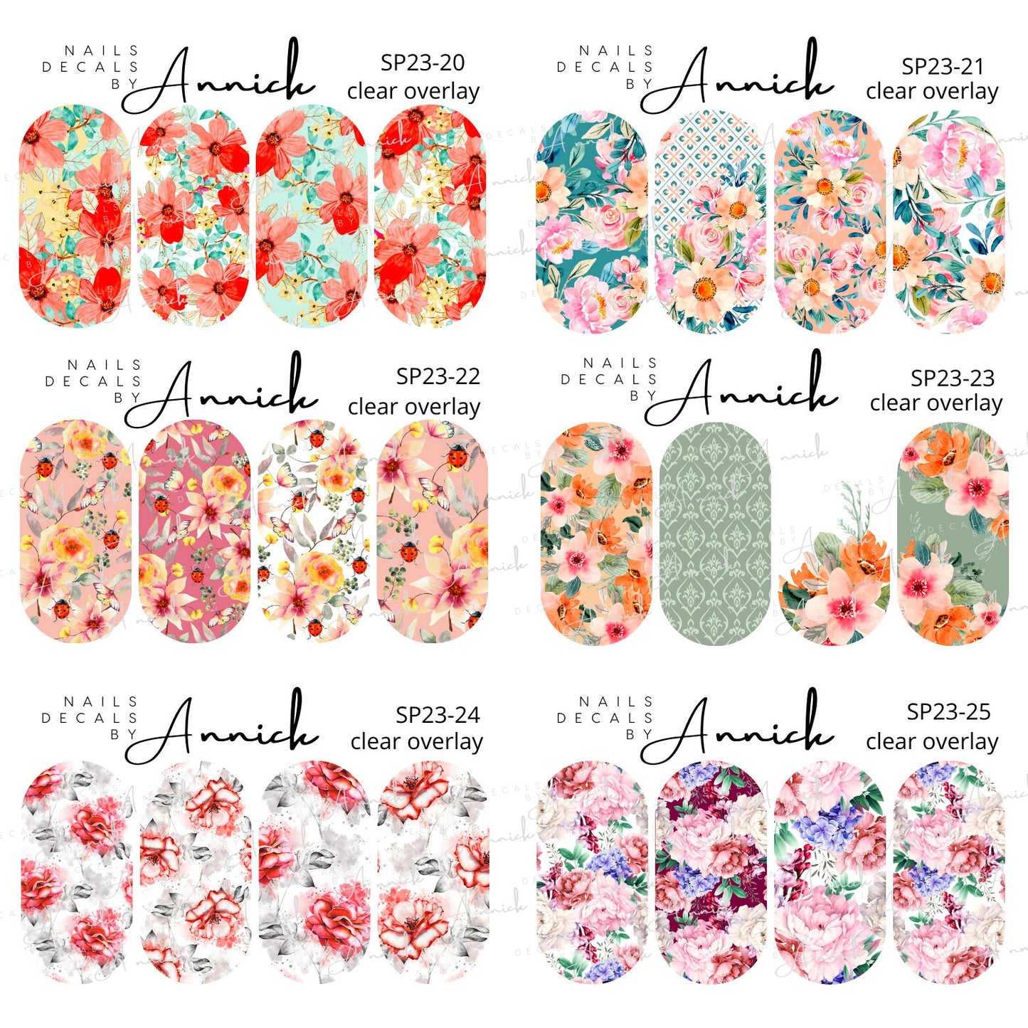 Water Transfer Nail Decals Spring Flowers