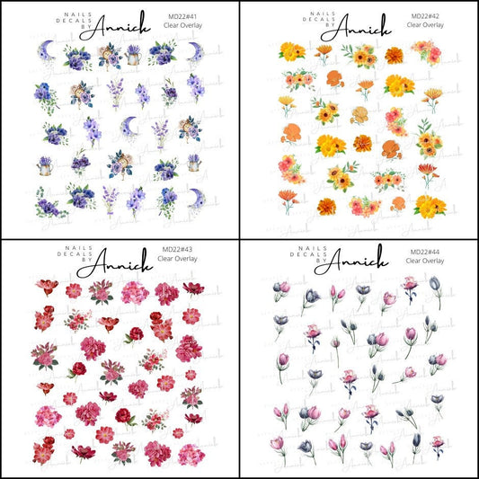 Water Transfer Decals for Flower Nails