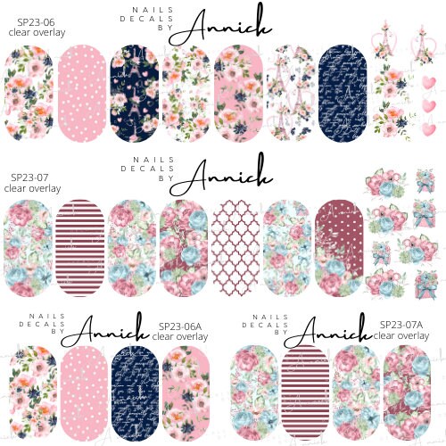 Water transfer decals for nails bouquets flowers and butterflies / Waterslide decals for nails Spring flowers