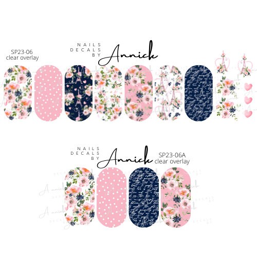 Water transfer nail decals bouquets flowers and butterflies