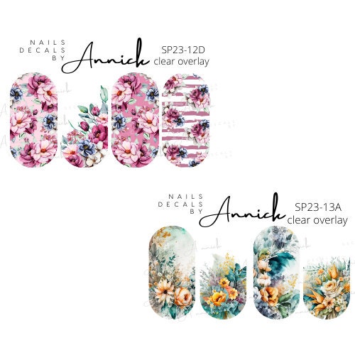 Water Transfer Nail Decals Spring Bouquets