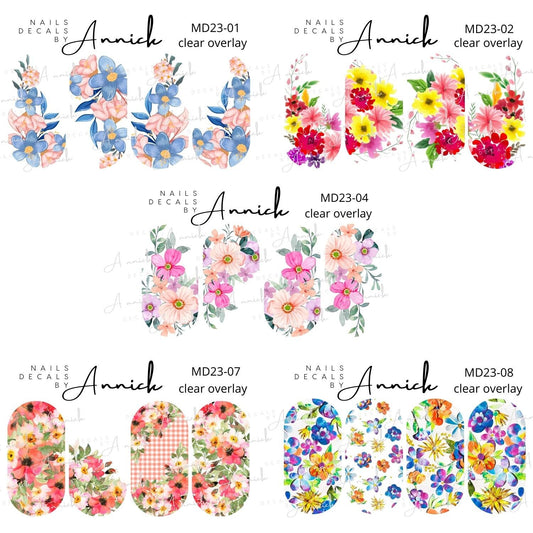 Water Transfer Nail Decals Spring Flowers