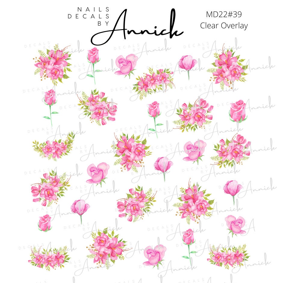 Spring FLOWER BOUQUET Water Transfer Nail Decals