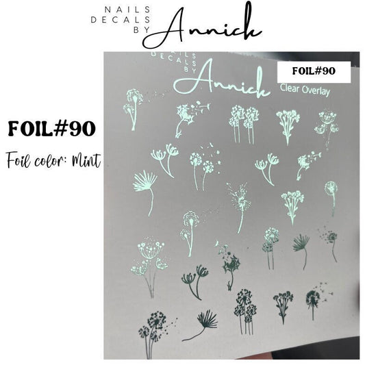 www.j4funboutique.com Foils waterdecals for nails DANDELION